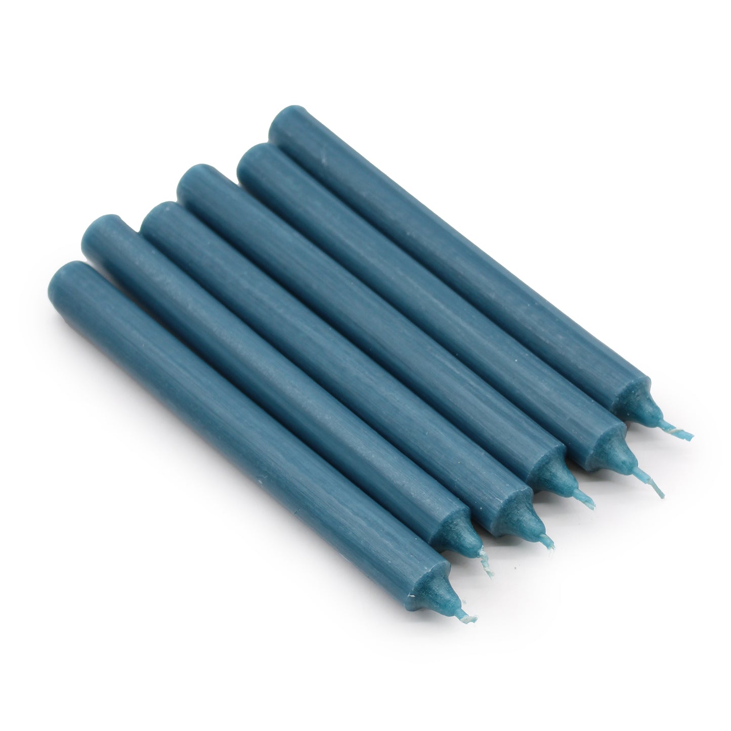 Lot de 10 bougies en vrac de couleur unie - Bleu sarcelle rustique - Paquet de 10