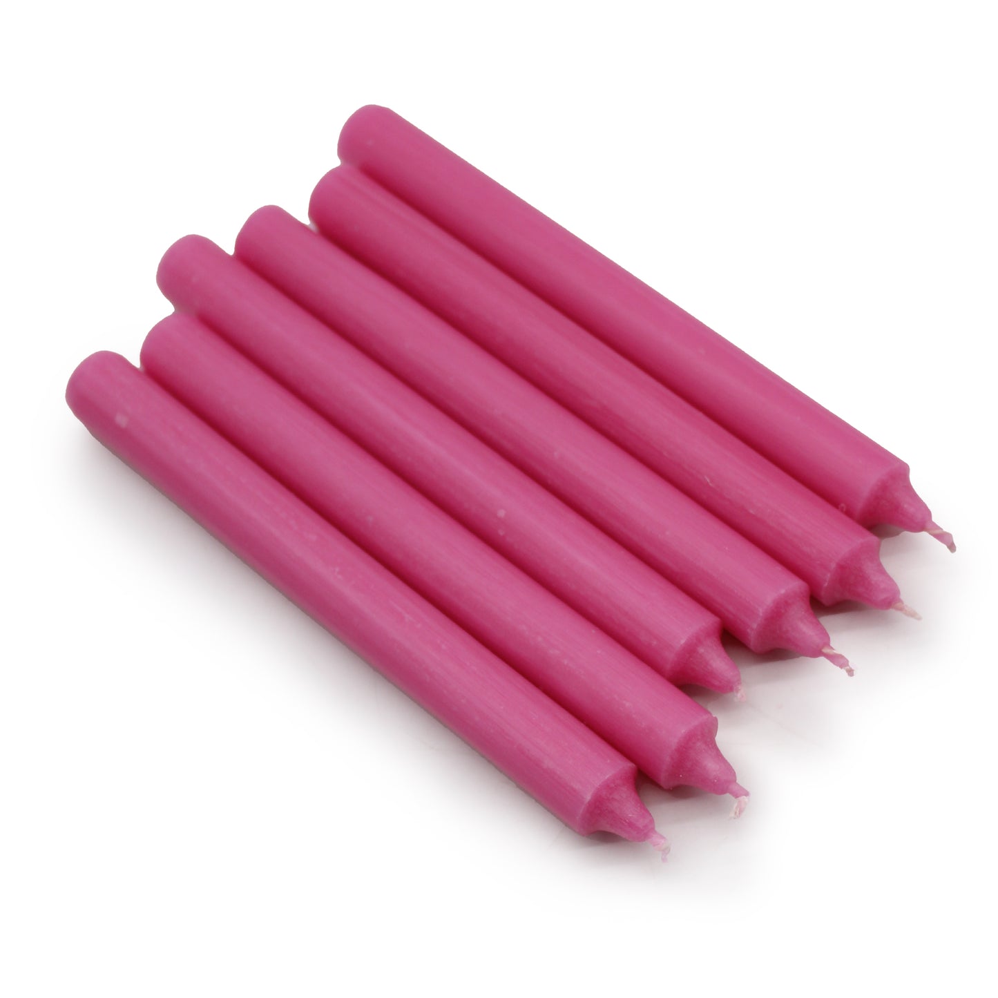 Lot de 10 bougies en vrac de couleur unie - Rose foncé rustique - Paquet de 10