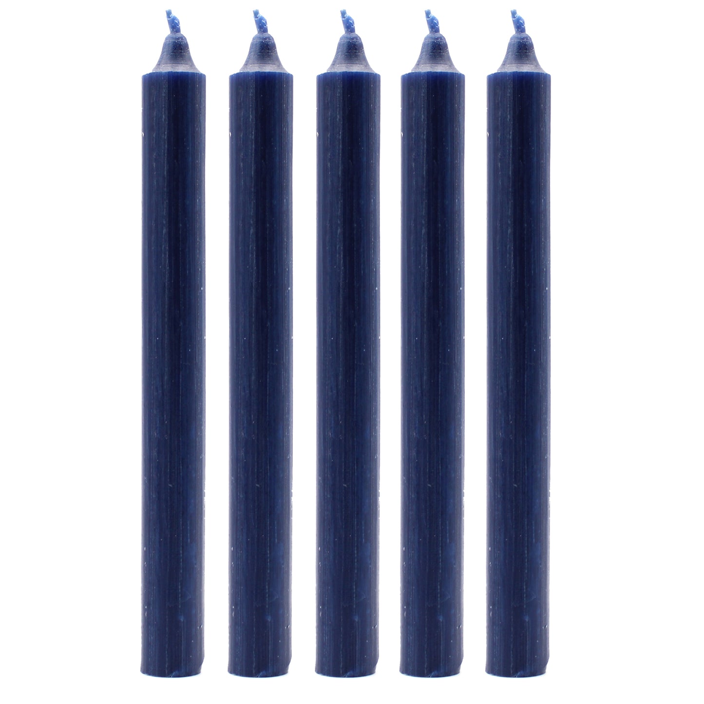 Lot de 10 bougies en vrac de couleur unie - Bleu marine rustique - Lot de 10