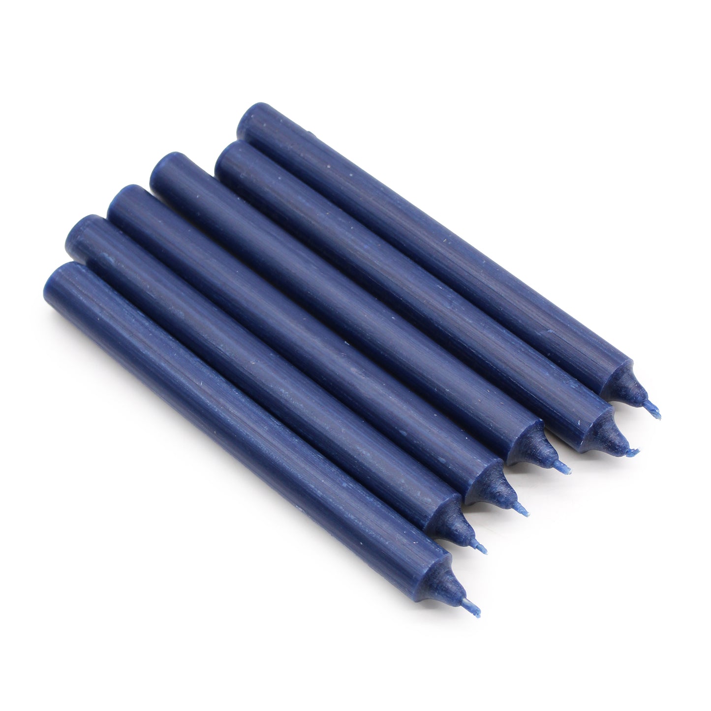 Lot de 10 bougies en vrac de couleur unie - Bleu marine rustique - Lot de 10