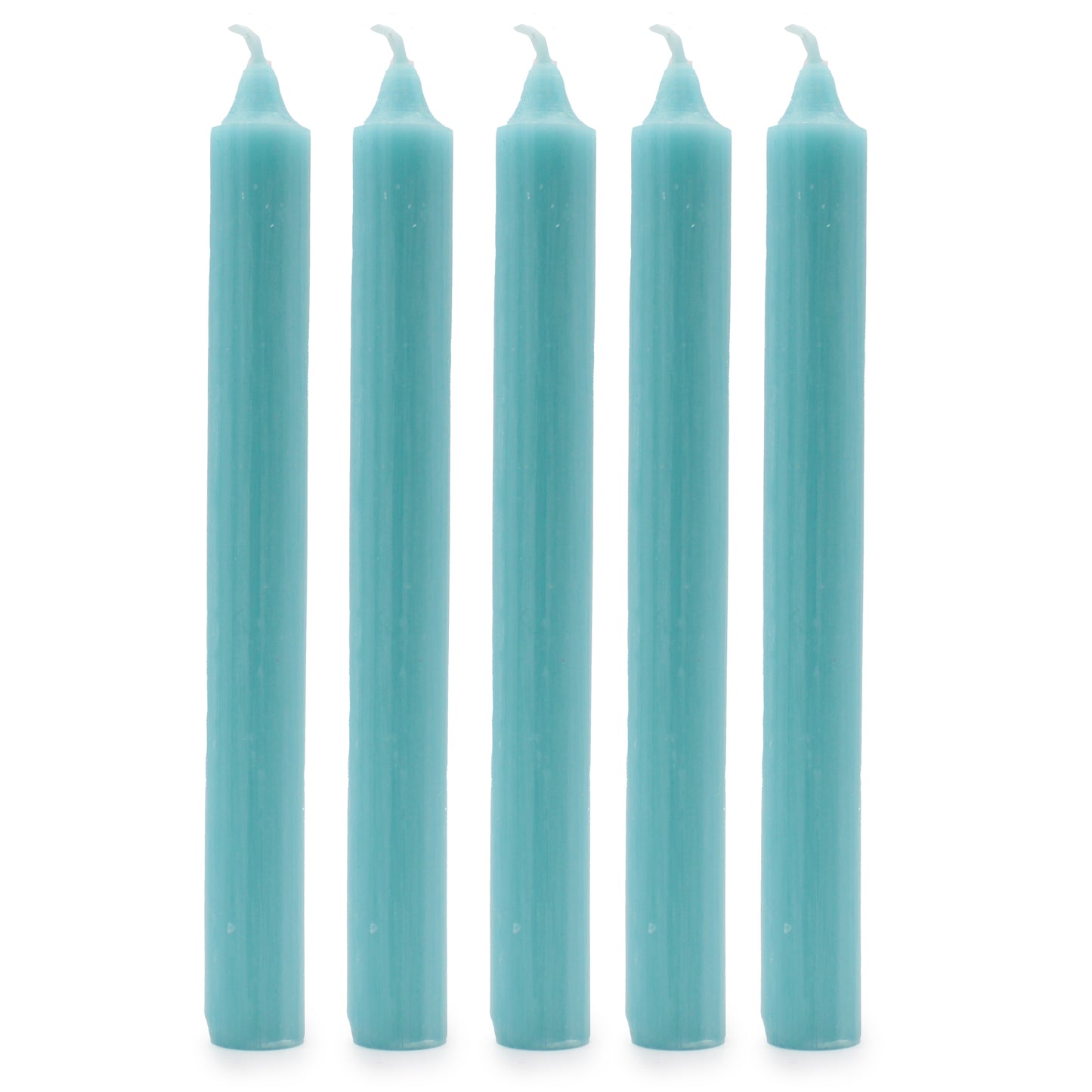 Lot de 10 bougies en vrac de couleur unie - Aqua rustique - Paquet de 10