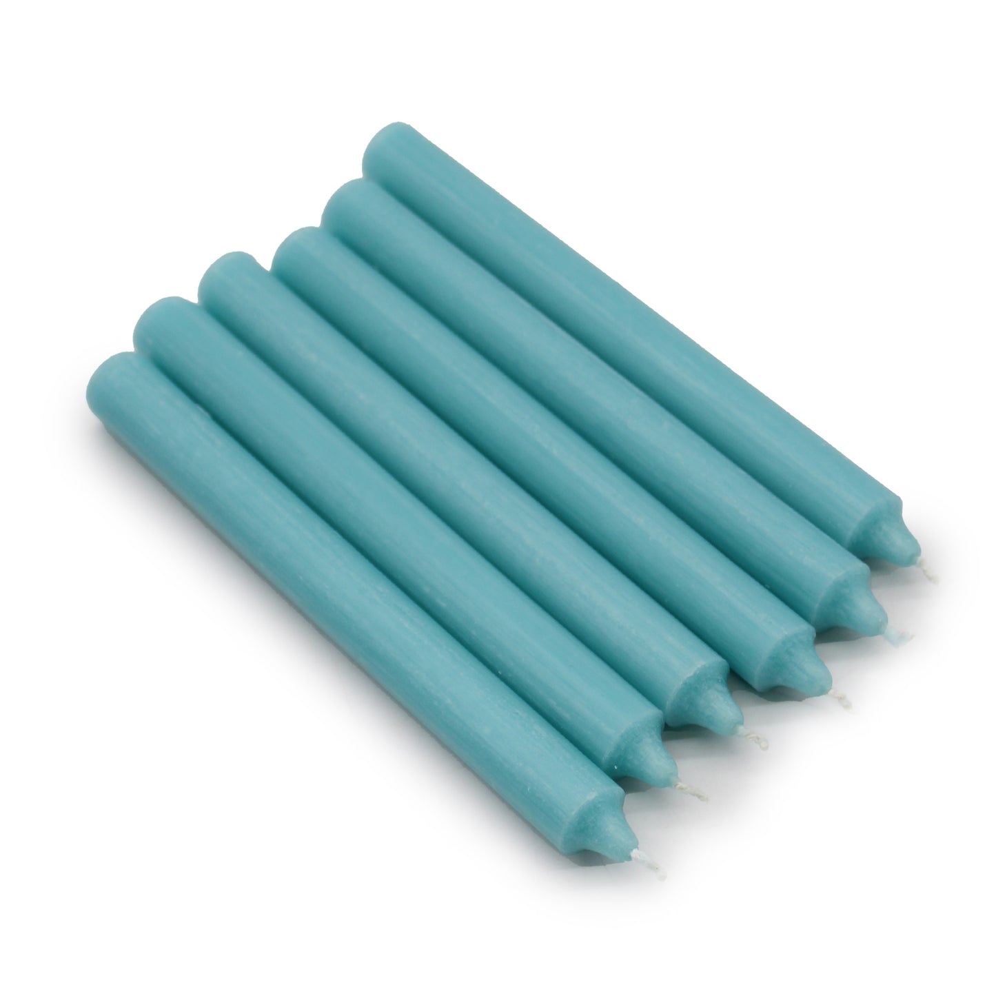 Lot de 10 bougies en vrac de couleur unie - Aqua rustique - Paquet de 10