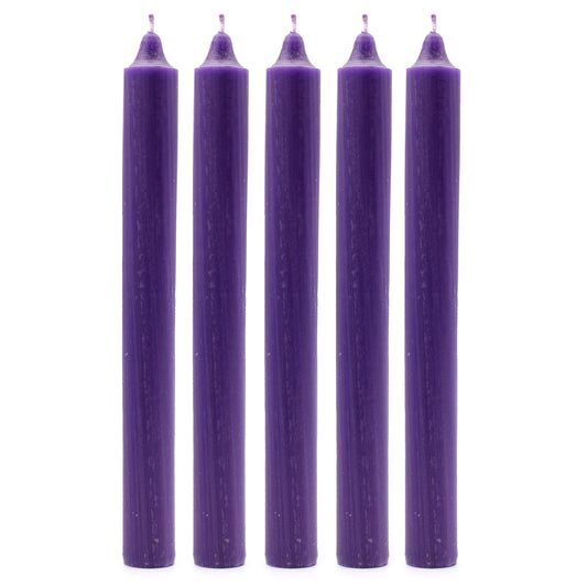 Lot de 10 bougies en vrac de couleur unie - Violet rustique
