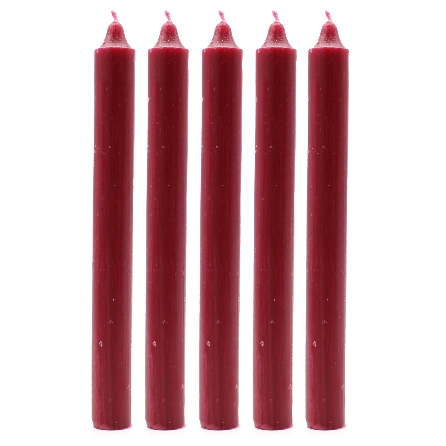 Lot de 10 bougies en vrac de couleur unie - Bourgogne rustique - Lot de 10