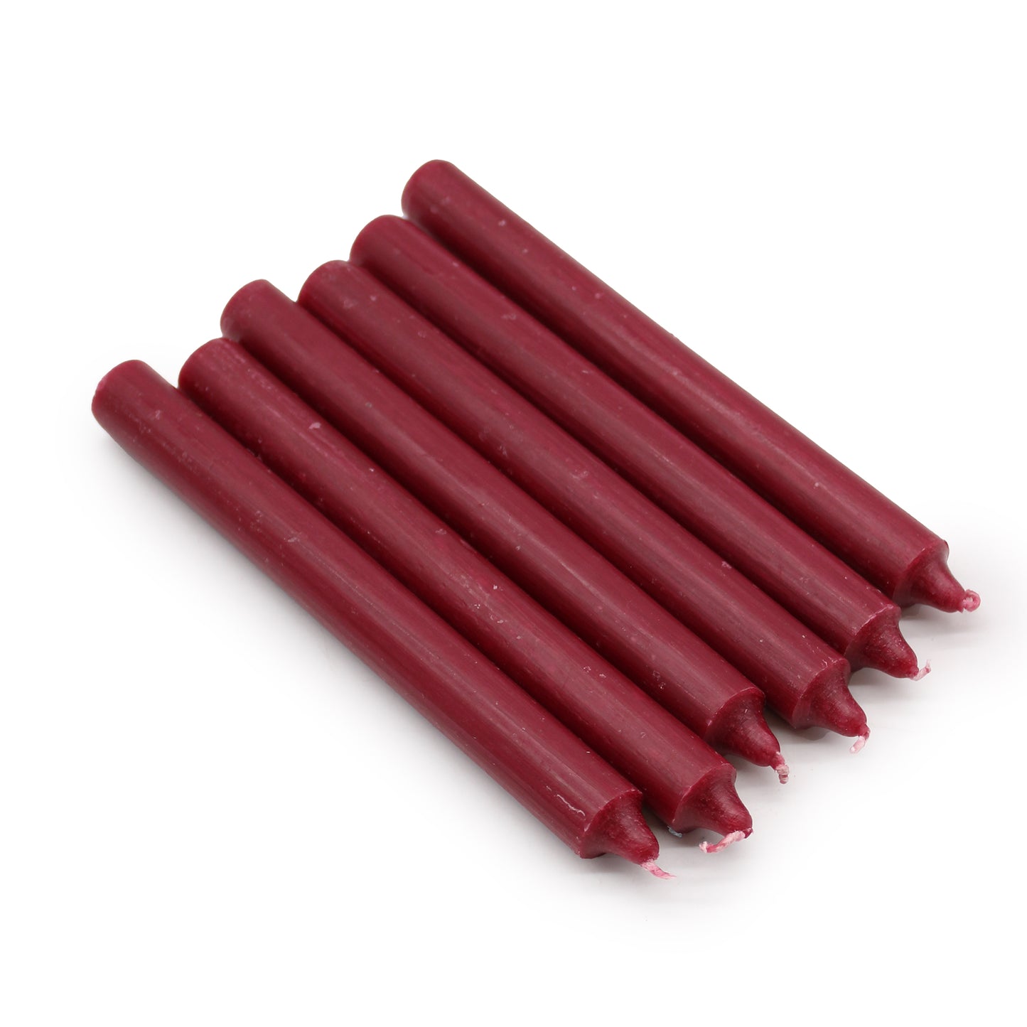 Lot de 10 bougies en vrac de couleur unie - Bourgogne rustique - Lot de 10