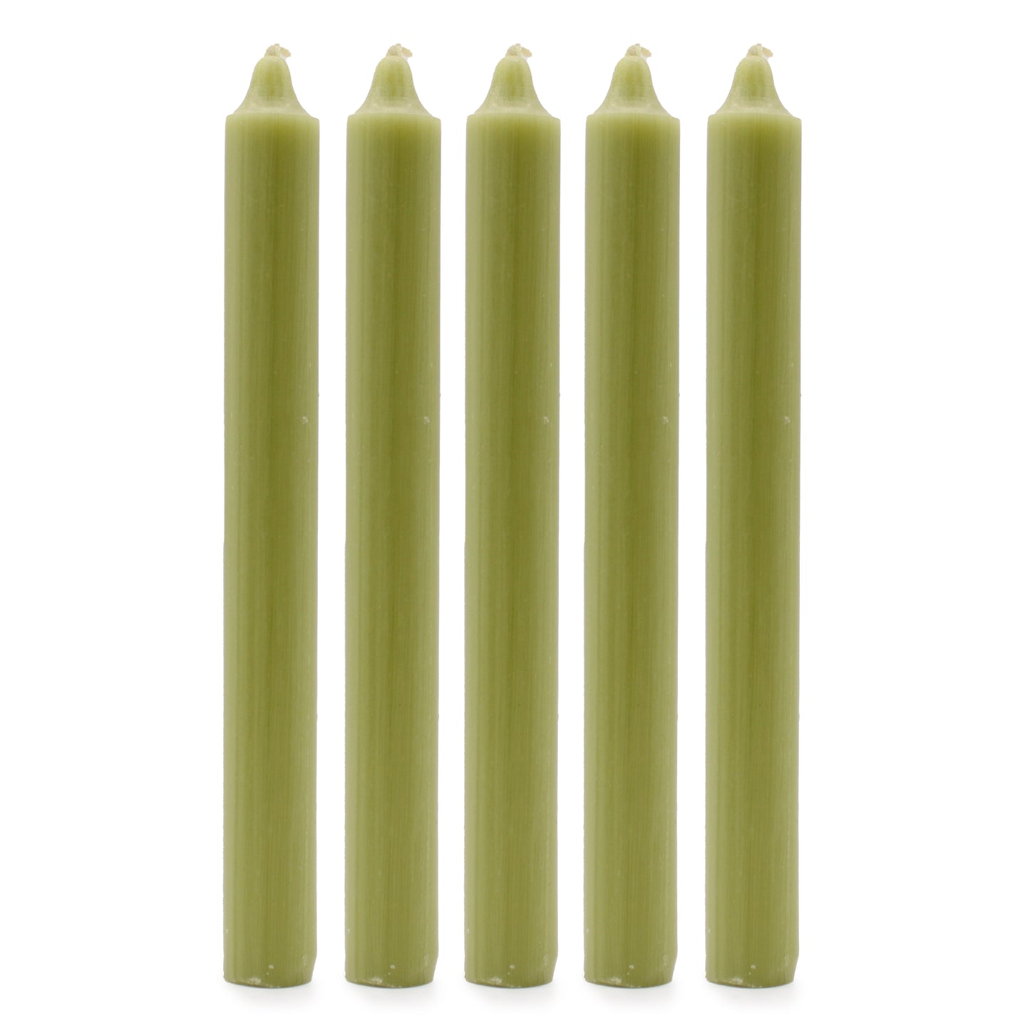 Lot de 10 bougies en vrac de couleur unie - Olive rustique