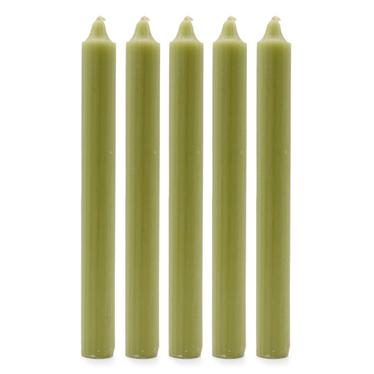 Lot de 10 bougies en vrac de couleur unie - Olive rustique
