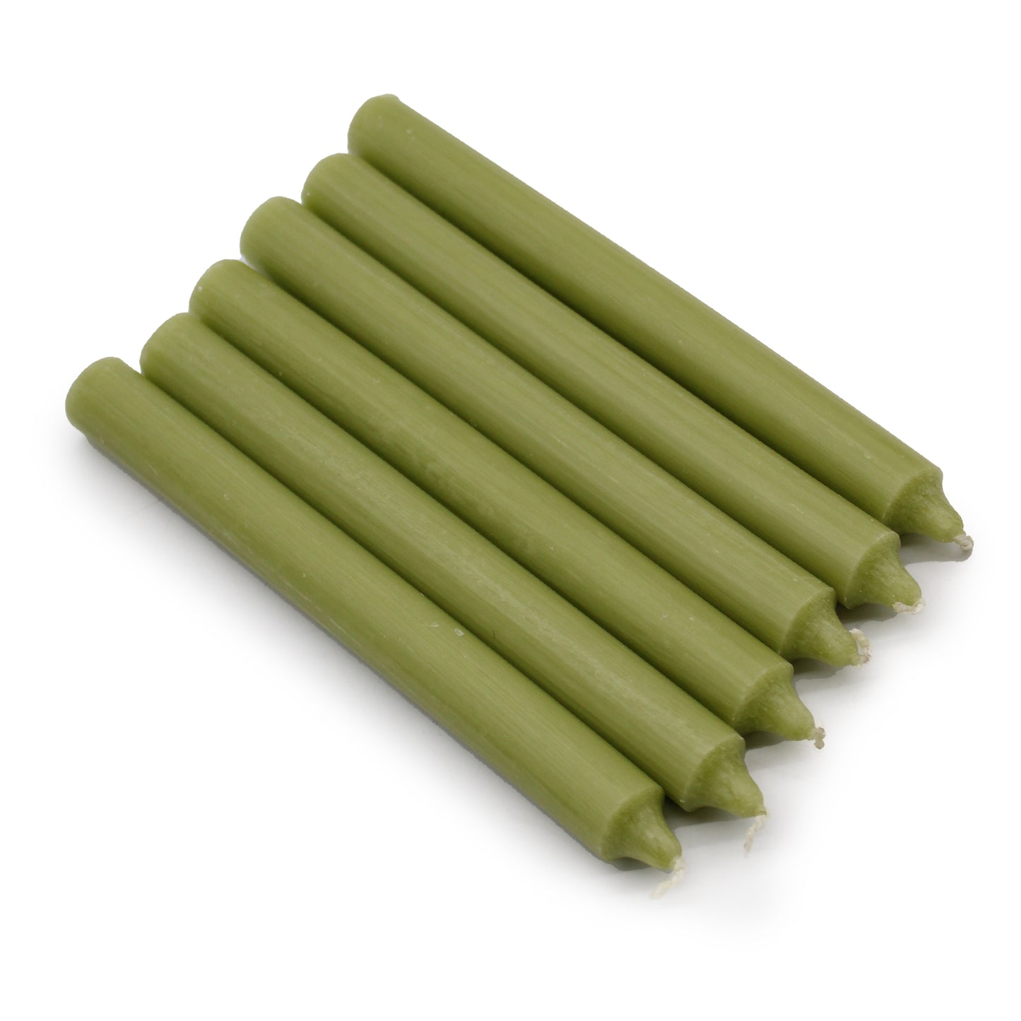 Lot de 10 bougies en vrac de couleur unie - Olive rustique