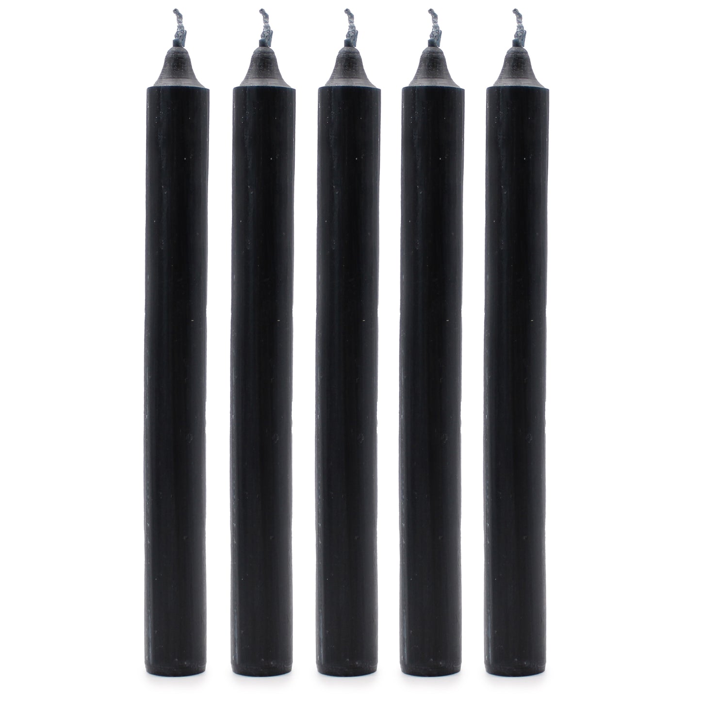 Lot de 10 bougies en vrac de couleur unie - Noir rustique