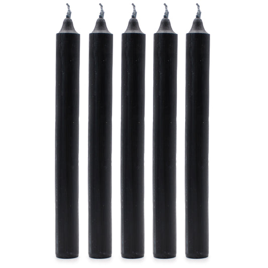 Lot de 10 bougies en vrac de couleur unie - Noir rustique