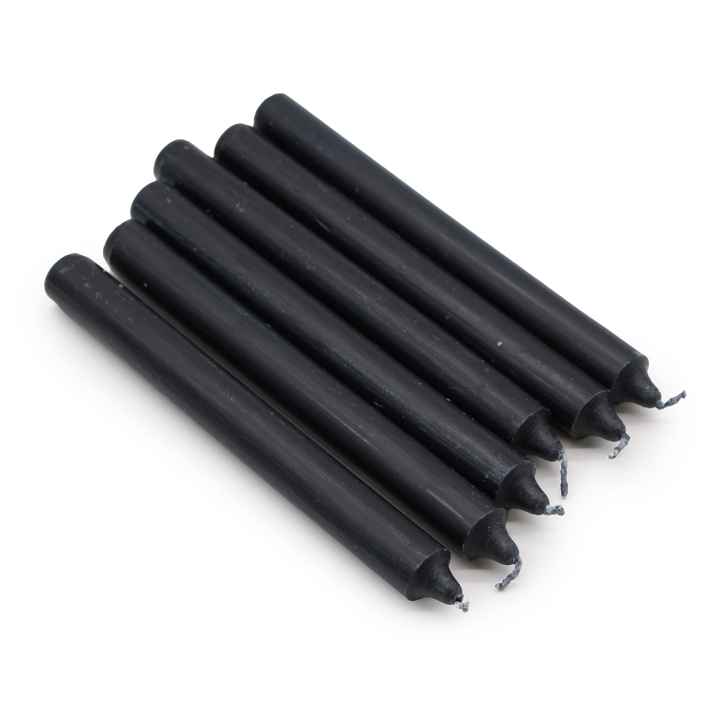 Lot de 10 bougies en vrac de couleur unie - Noir rustique