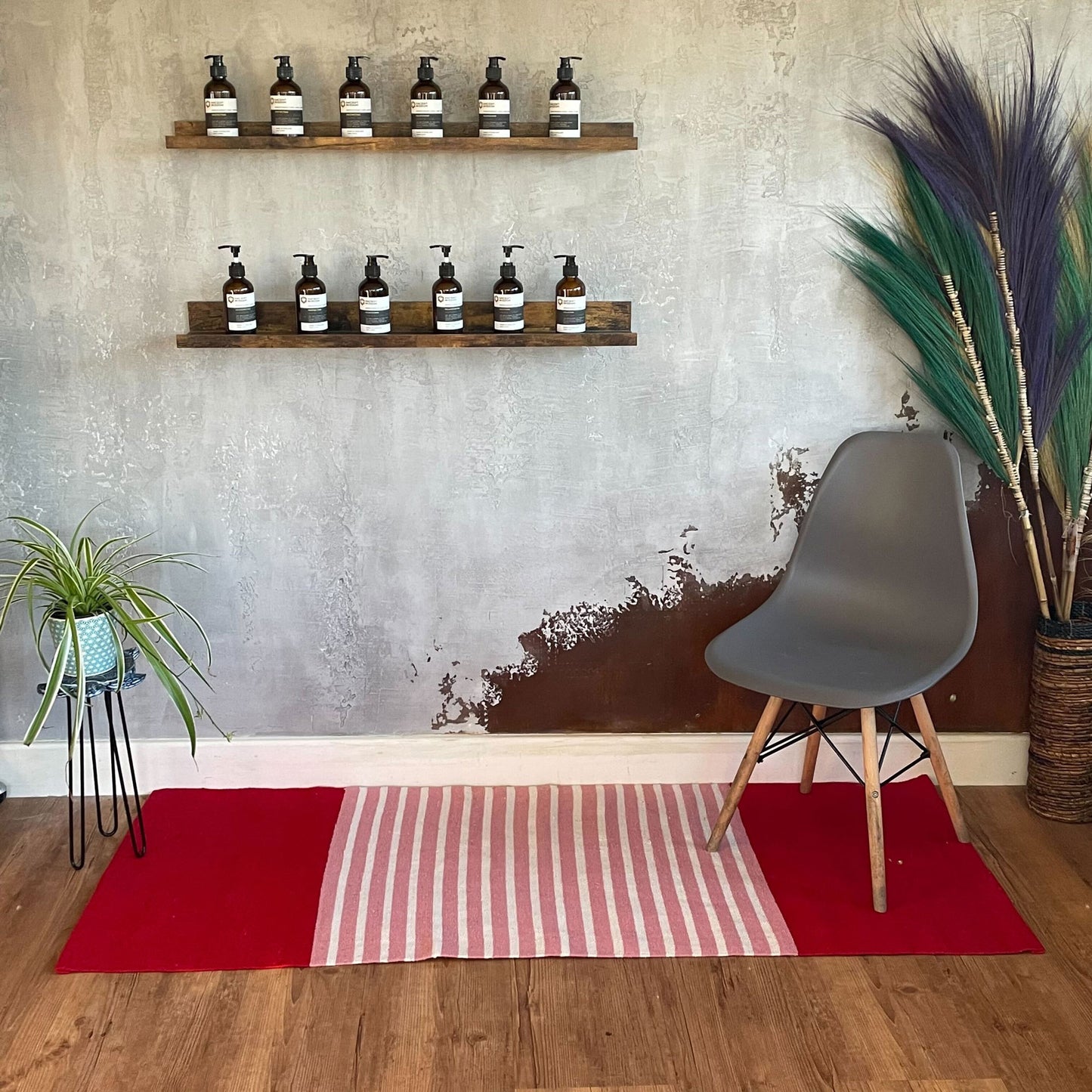 Tapis indien en coton - 70x170cm - Rouge/Rose