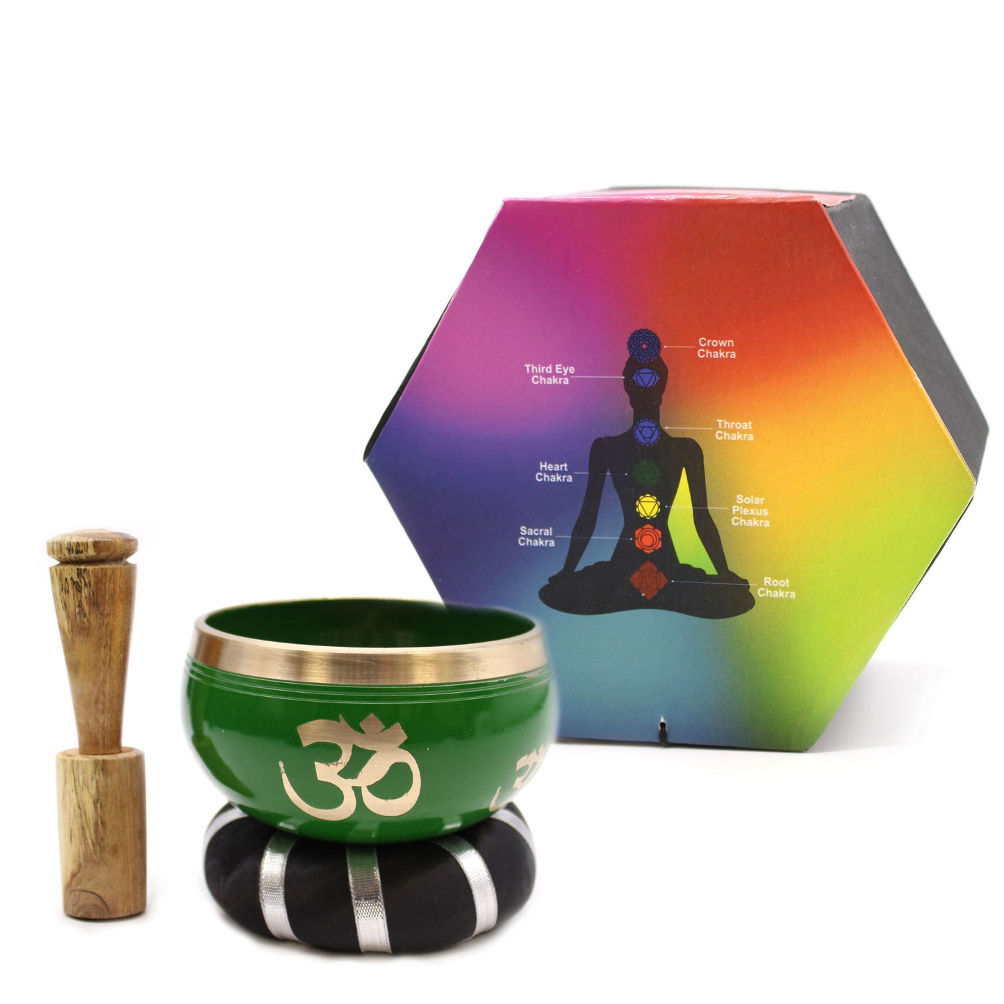 Ensemble de bols chantants tibétains - Arbre de vie - Vert 10,7 cm