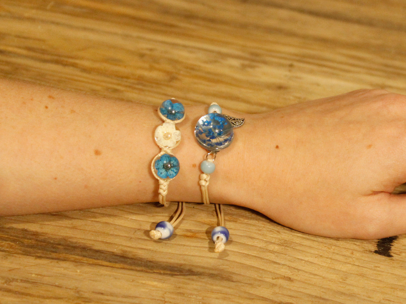 Fleurs pressées - Magnifique bracelet de fleurs et de feuilles