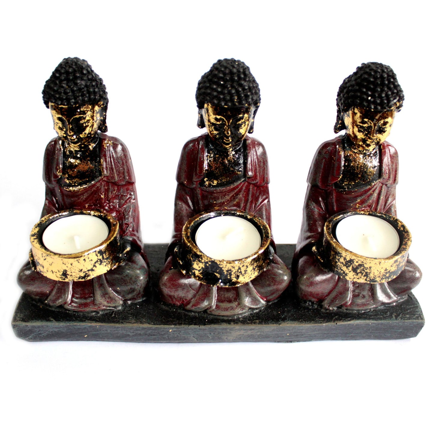 Bouddha antique - Bougeoir de trois dévots