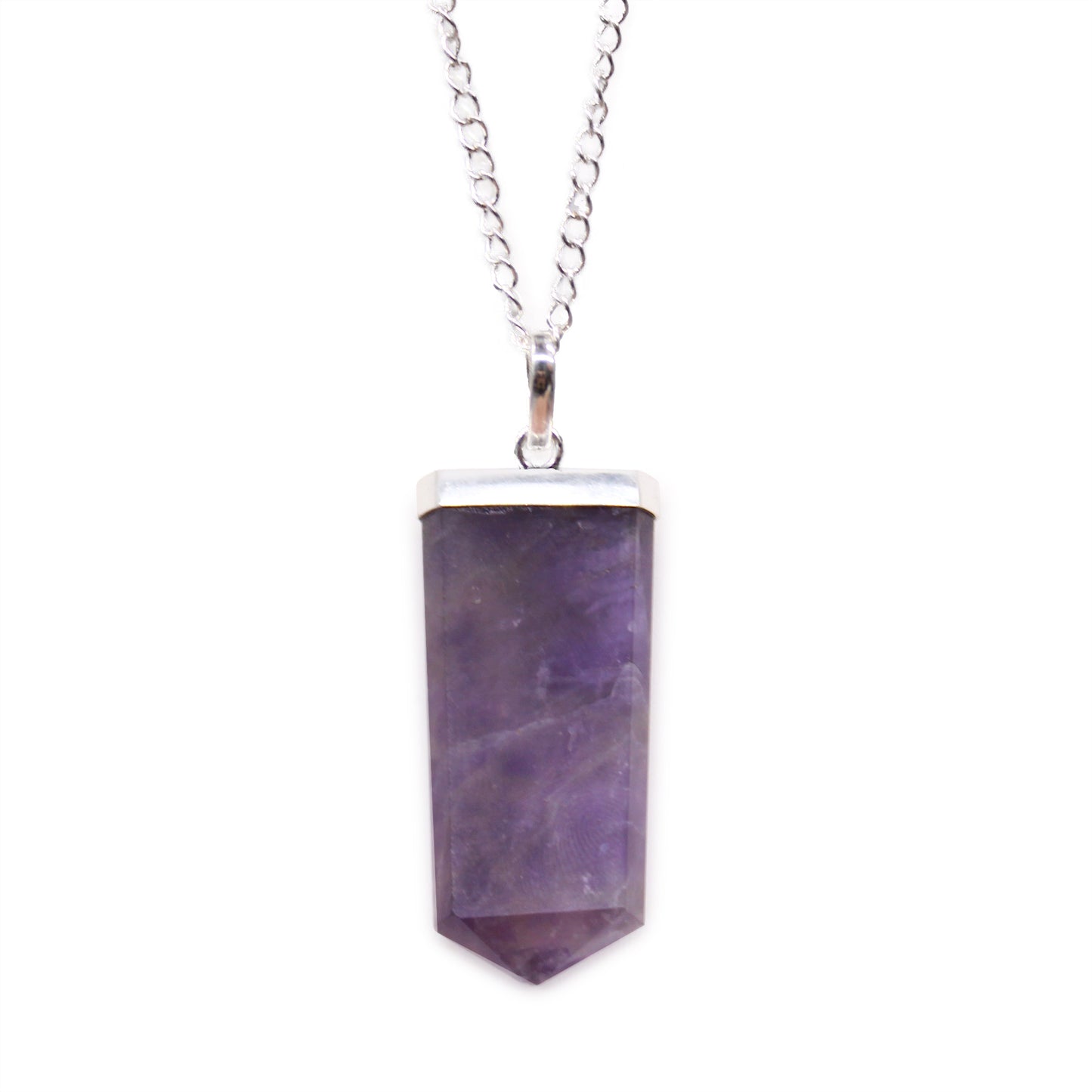 Pendentif plat avec pierres précieuses - Améthyste