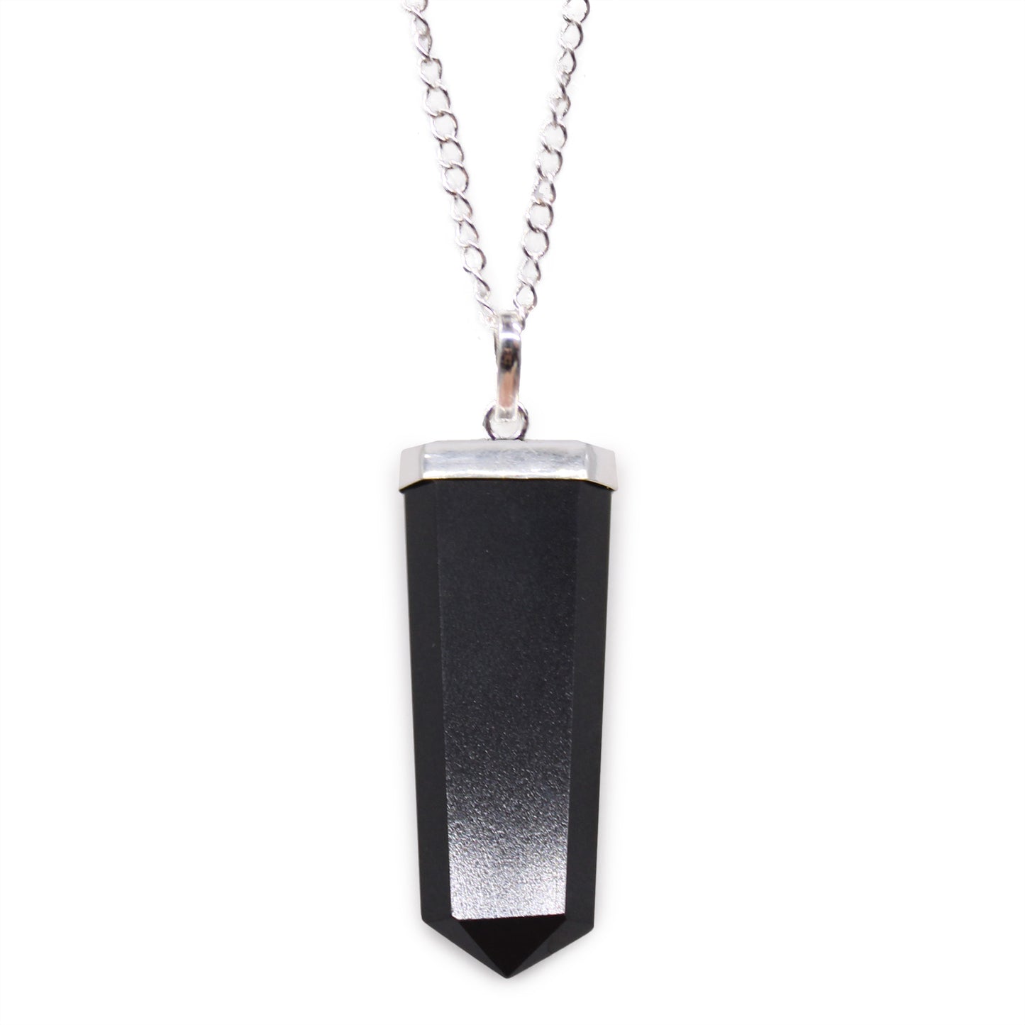 Pendentif en pierre précieuse plate - Agate noire