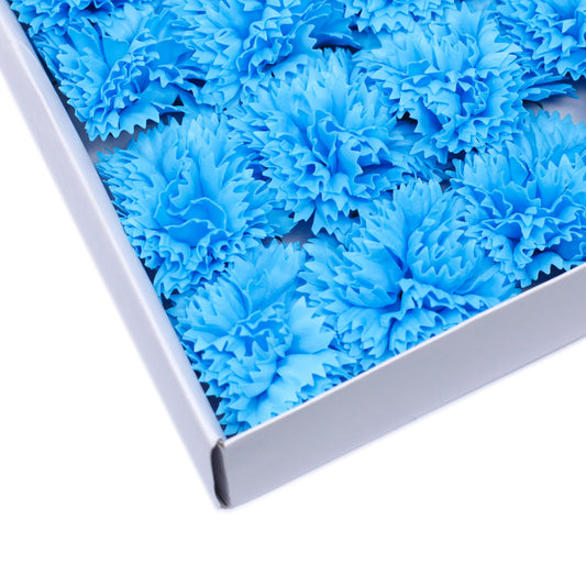 Fleurs de savon artisanales - Œillets - Bleu