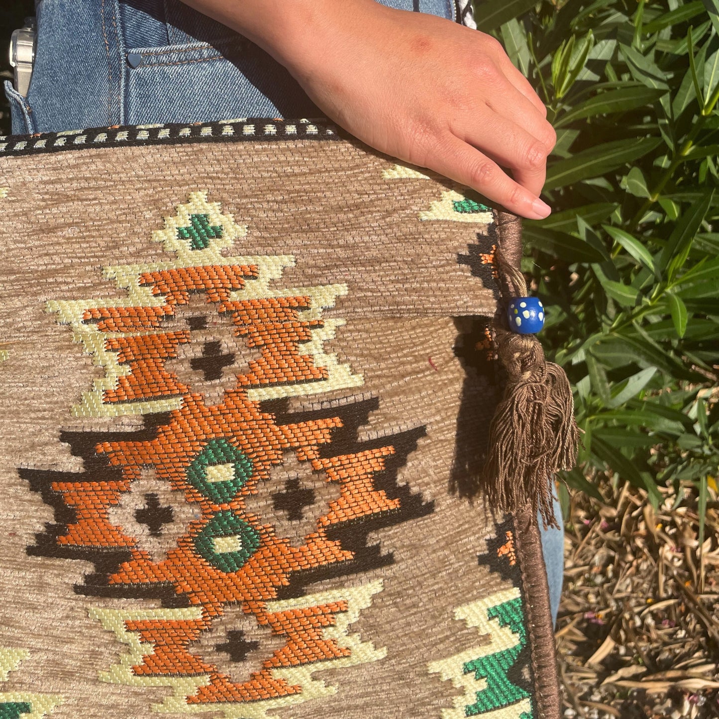 Sac à bandoulière beige Kilim Festival