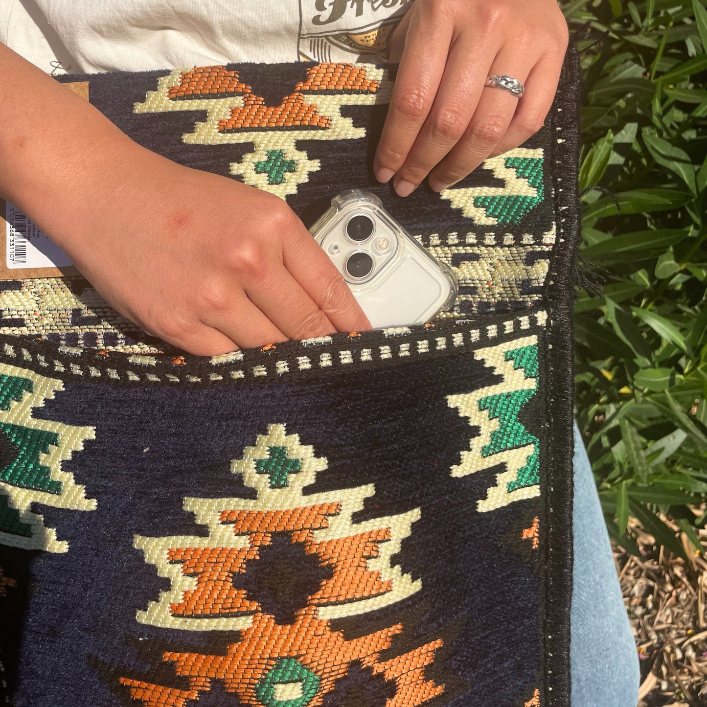 Sac à bandoulière Kilim Festival bleu marine foncé