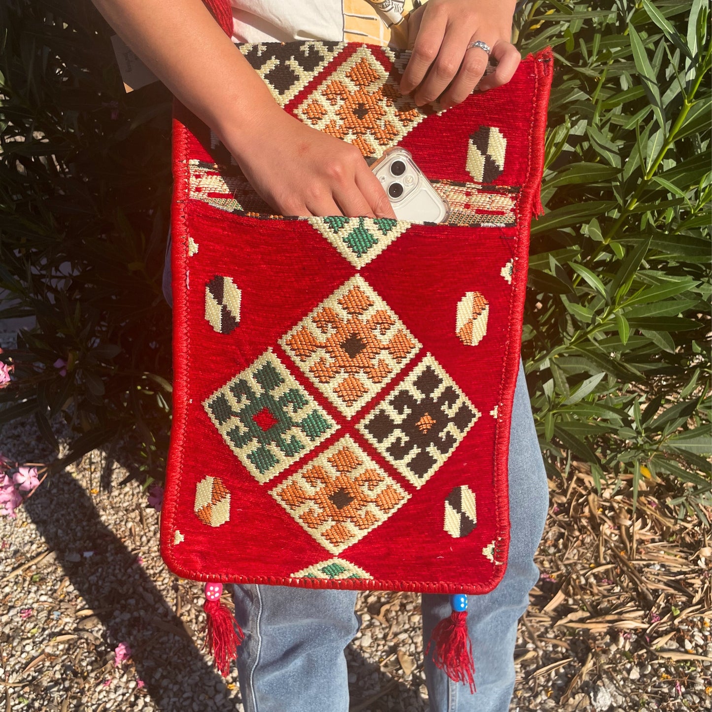 Sac bandoulière rouge Kilim Festival