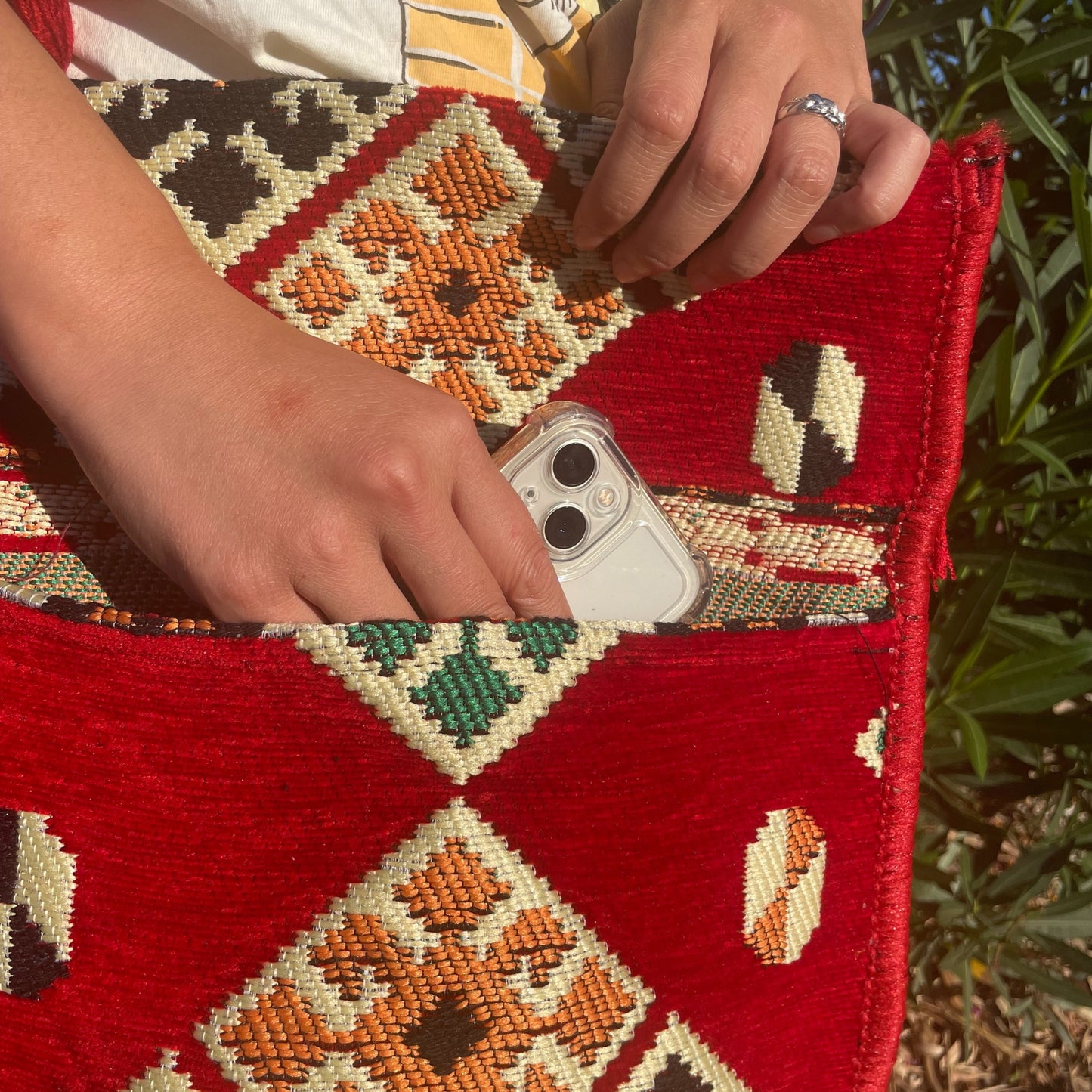 Sac bandoulière rouge Kilim Festival
