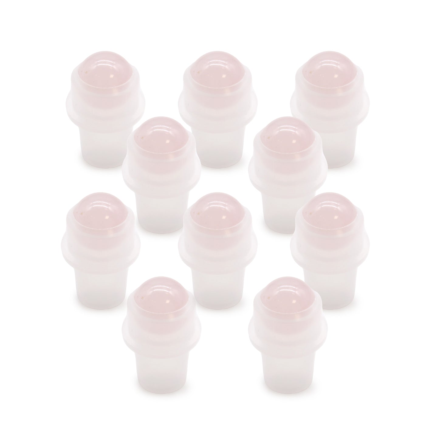 Embout roller en pierre précieuse pour flacon de 5 ml – Quartz rose