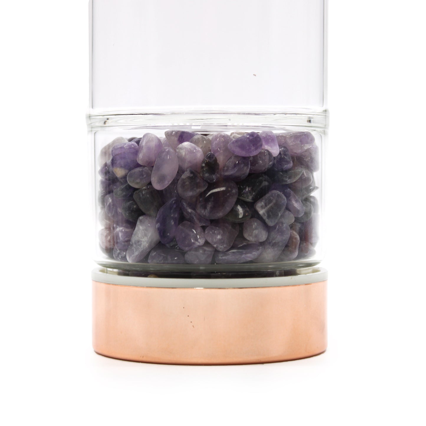 Bouteille à thé en verre - or rose - Améthyste