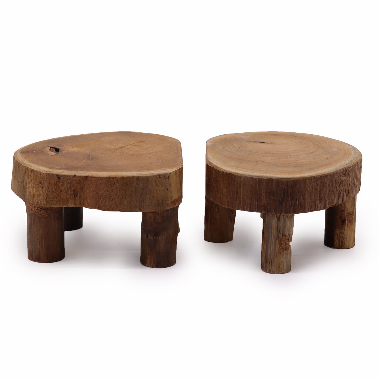 2 x Paravent bas en teck - 24 x 10 cm