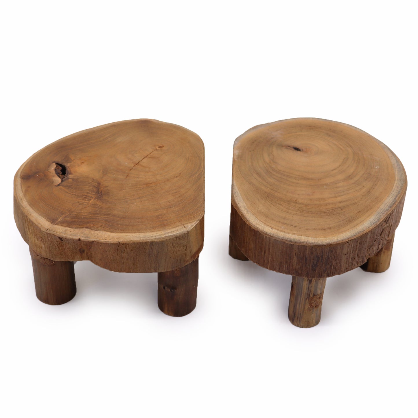 2 x Paravent bas en teck - 24 x 10 cm