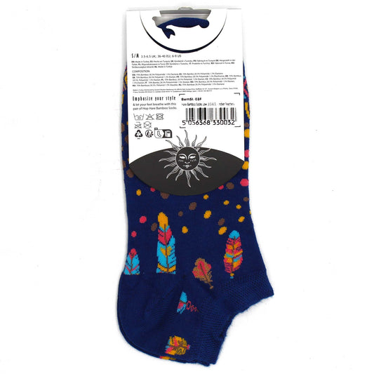 Chaussettes basses en bambou Hop Hare S/M (36-40) - Plumes indiennes