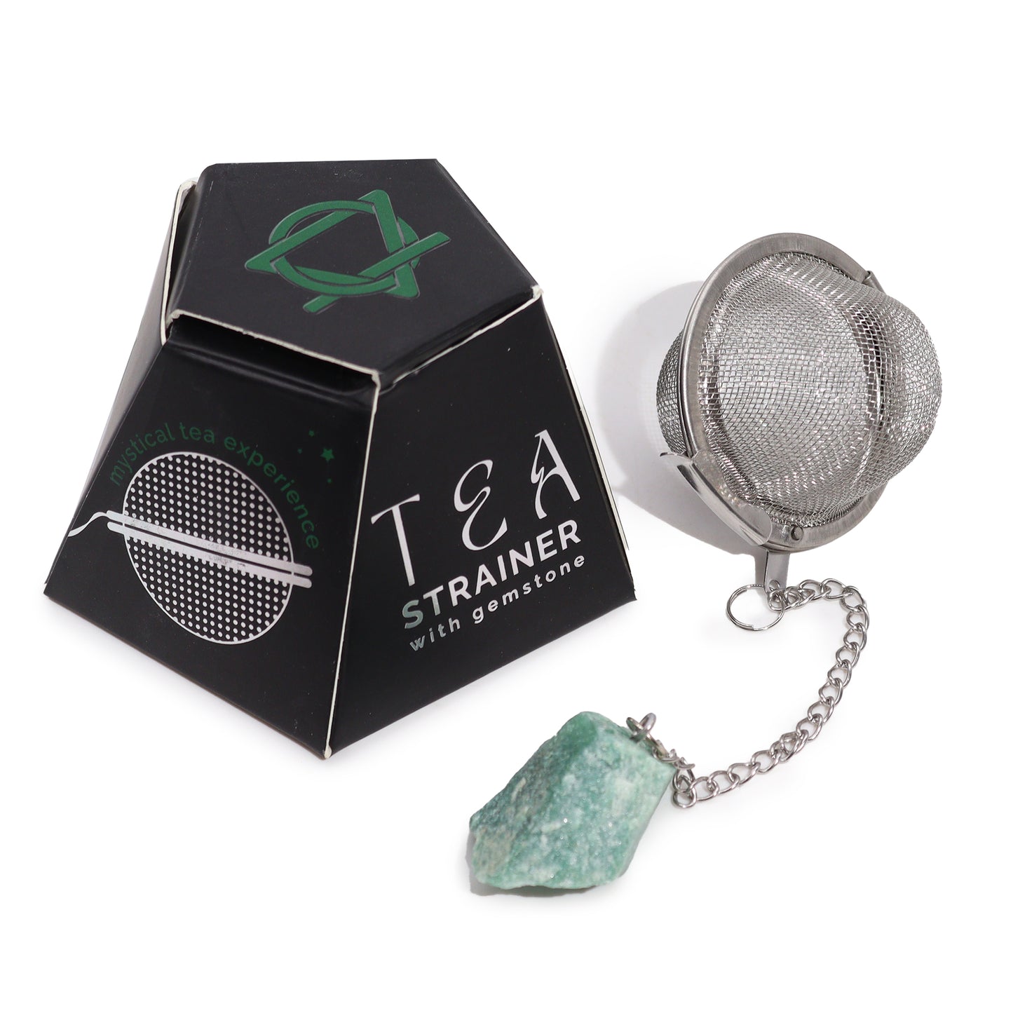 Passoire à thé en cristal brut – Aventurine verte