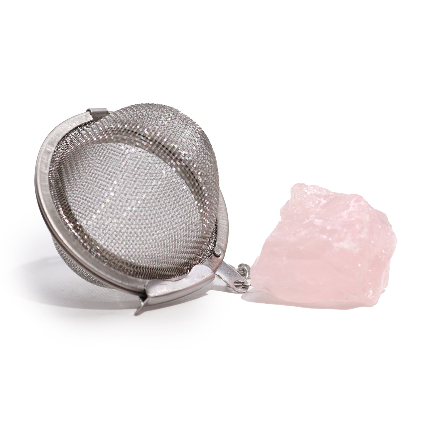 Passoire à thé en cristal brut – Quartz rose
