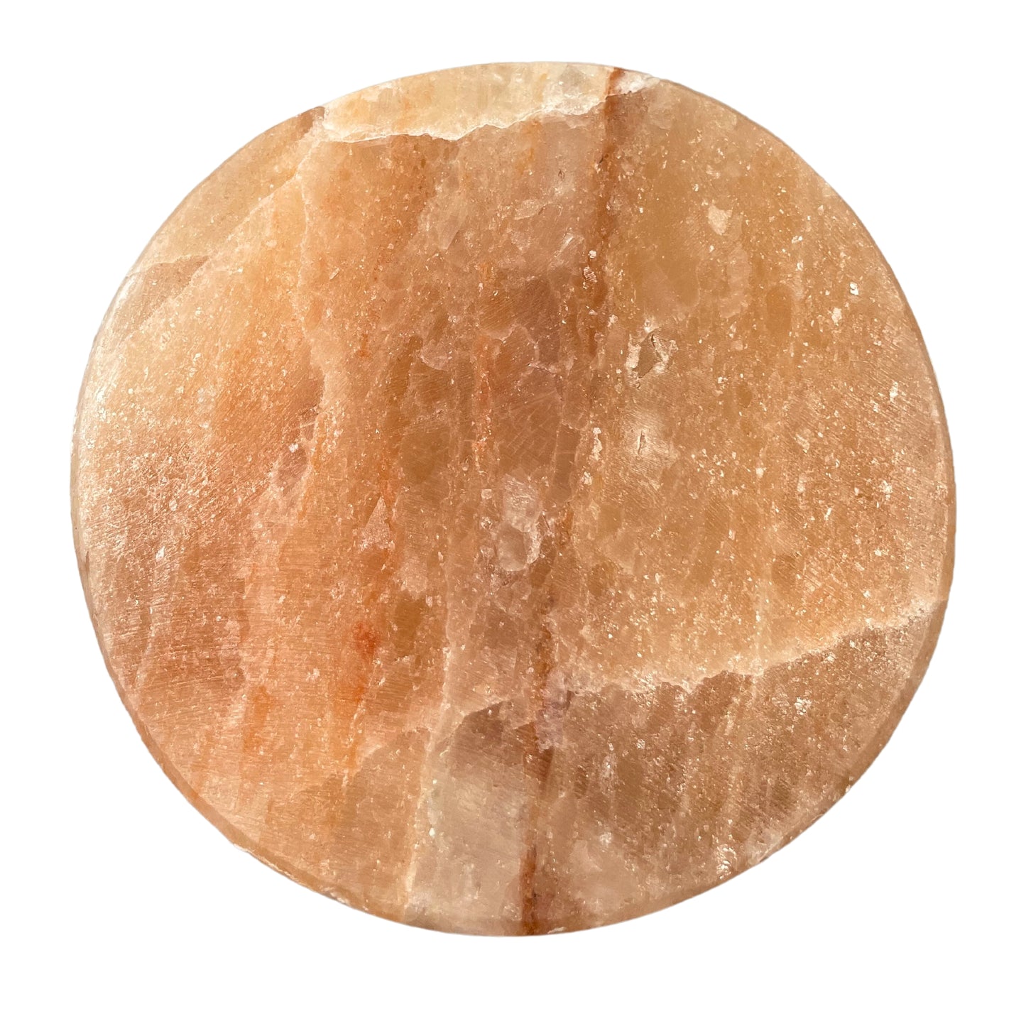 Assiette de cuisson ronde en sel de l'Himalaya - 20 x 20 x 5 cm