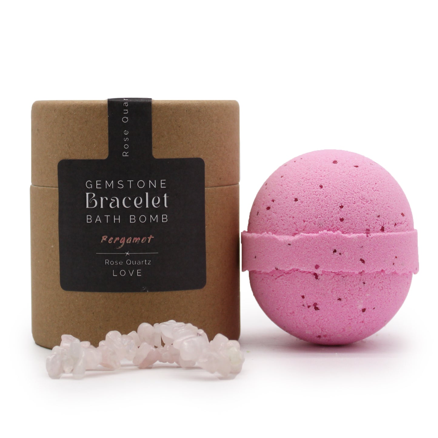 Bracelet de bombe de bain avec pierres précieuses en quartz rose