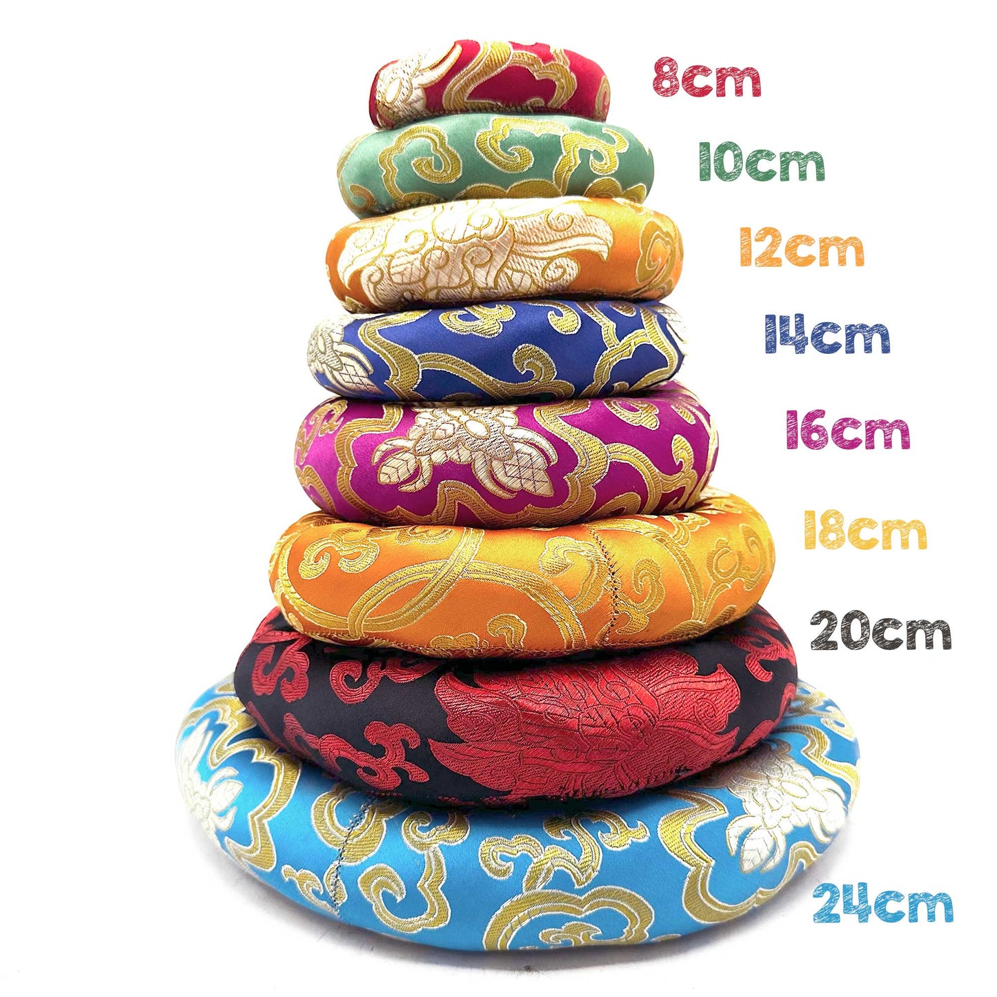 Coussin cerceau de 10 cm (pour bol chantant tibétain de 12 à 14 cm) - Bleu