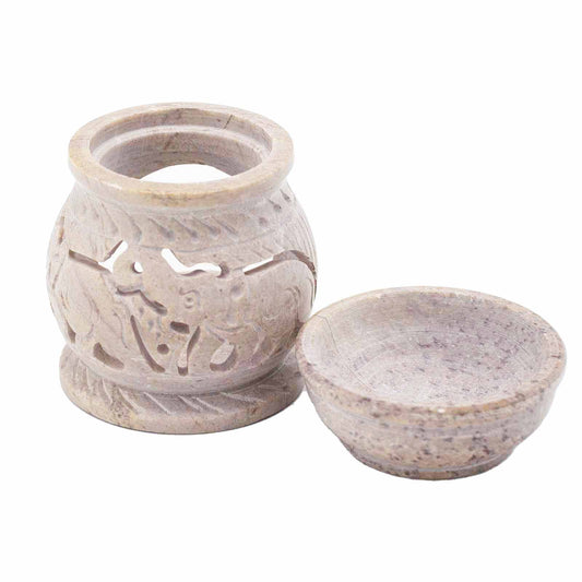Petit brûle-parfum en stéatite 8 cm - Éléphant