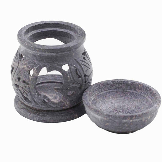 Petit brûle-parfum en stéatite 8 cm - Om