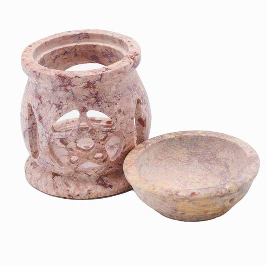 Petit brûle-parfum en pierre ollaire 8 cm - Pentagone Trois Lunes