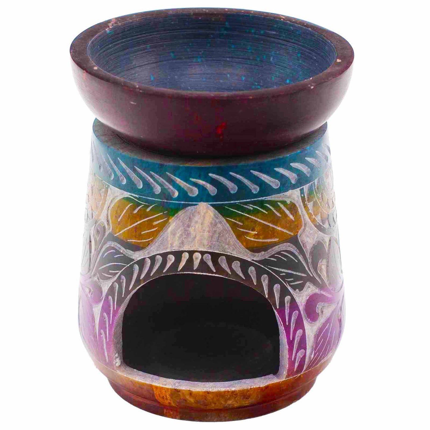 Grand brûle-parfum en stéatite 13x10cm - Éléphant - Cinq couleurs
