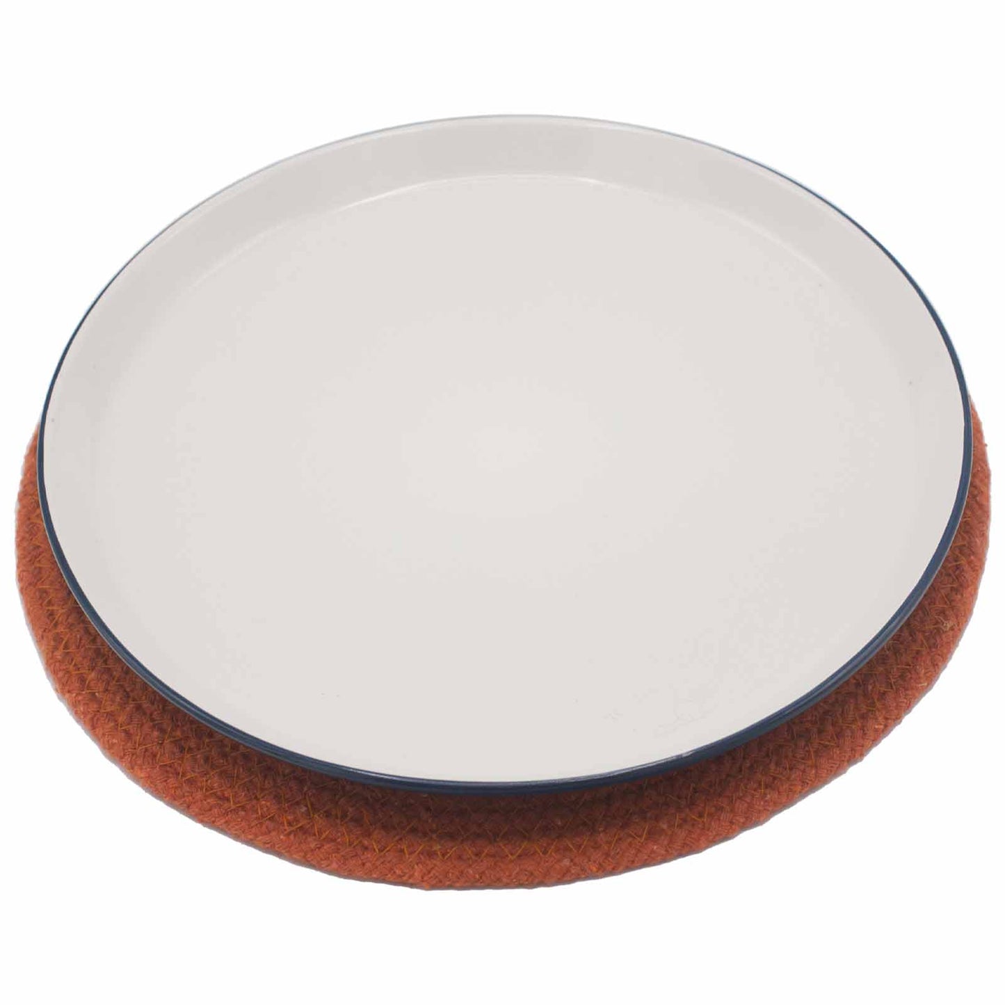 Set de table naturel - Jute et coton 30 cm - Bordure argile