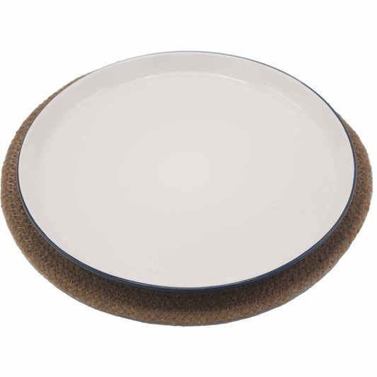 Set de table naturel - Jute et coton 30 cm - Bordure naturelle
