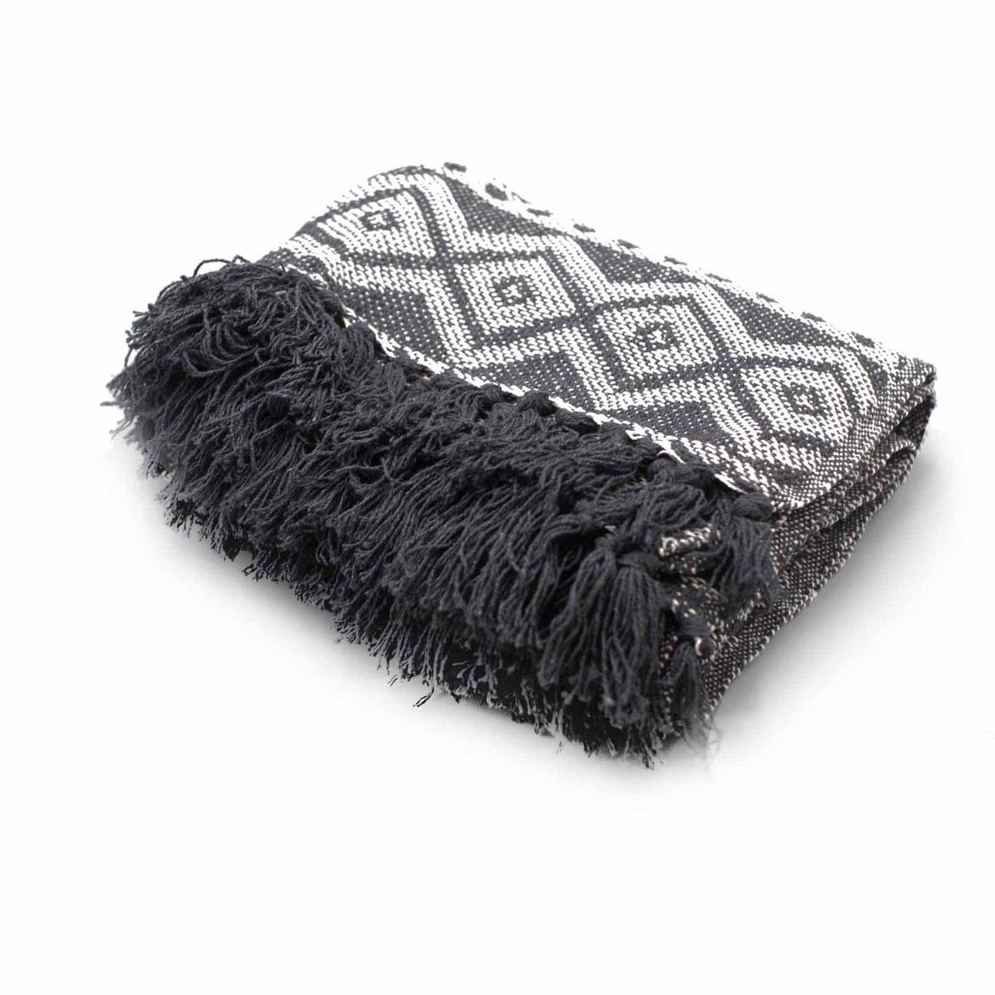 Couvertures Boho Comfort - 125x150cm - Gris géométrique