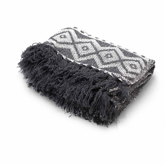 Couvertures Boho Comfort - 125x150cm - Gris géométrique
