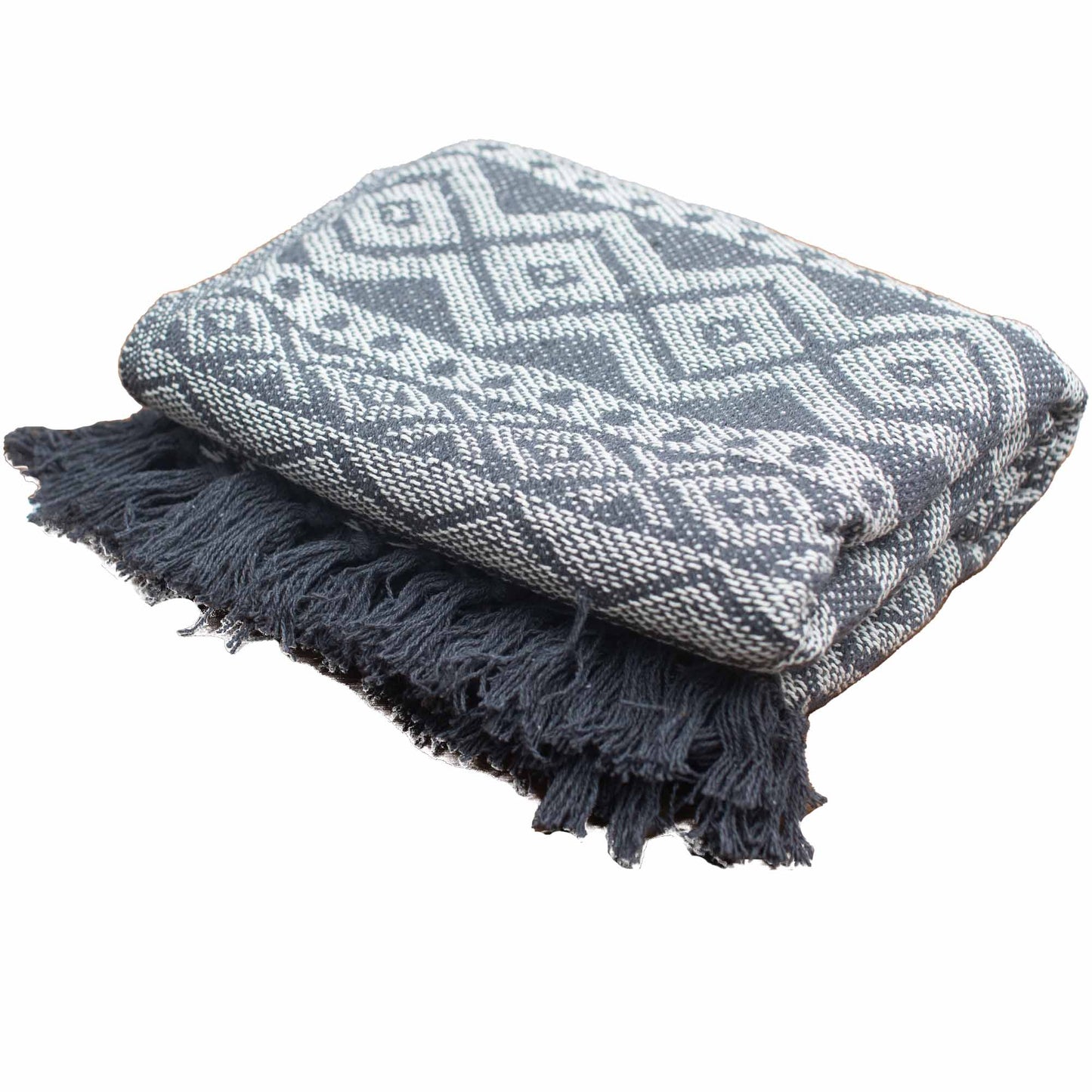 Couvertures Boho Comfort - 125x150cm - Gris géométrique