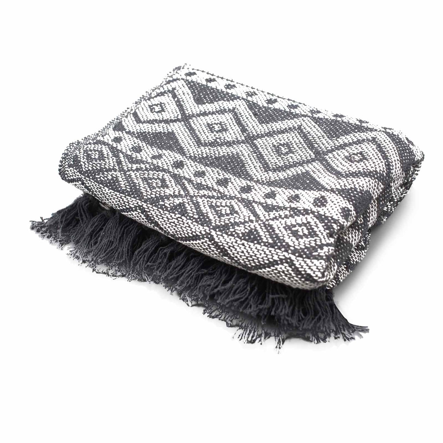 Couvertures Boho Comfort - 125x150cm - Gris géométrique