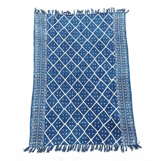 Couverture indigo faite main - 170 x 120 cm - Midnight Heerak