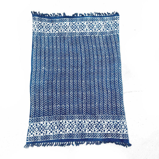 Couverture indigo faite main - 170 x 120 cm - Seedha Arrows