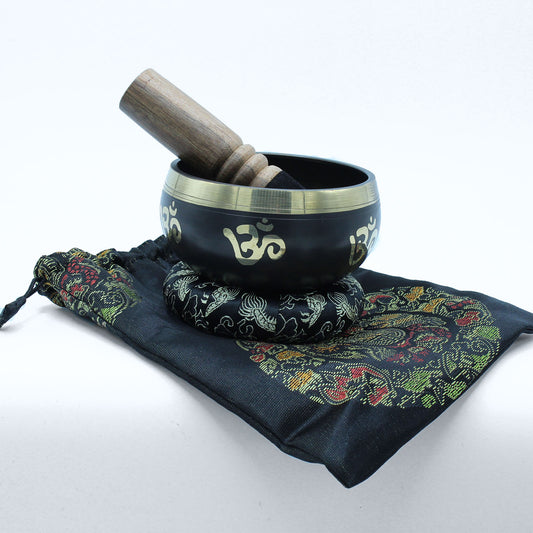 Ensemble de bols chantants tibétains Yoga Om