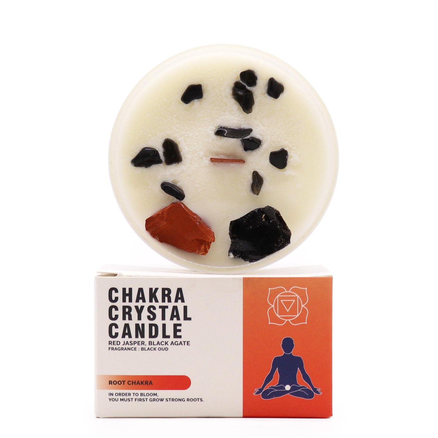 Bougies en cristal pour chakras - Chakra racine